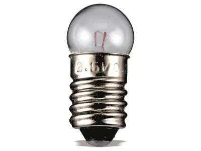 Produktbild von Kugelförmige Lampe Sockel E10 3,7 Volt 1,11 Watt 24 mm klar
