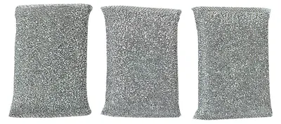 Schuurspons aus Polyester, Silber, 12,5 x 8 x 2,5 cm, 3 Stück