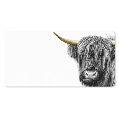 Produktbild von MuchoWow® Mauspad Mousepad Schottischer Highlander - Schwarz - Gold 60x30 cm - Mousepads - Maus Mat - Pad - Mausunterlage - Nachhaltig