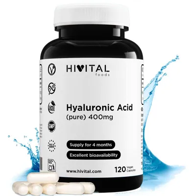 Produktbild von Reines Hyaluronsäure-Pulver, 400 mg | 120 vegane Kapseln