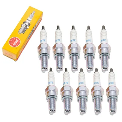 Produktbild von Zündkerzen Set NGK 10x CR7E Zündkerze entstört, 19,0mm Langgewinde Ø 10,0mm Hex 16,0mm, Elektrodenabstand 0,75mm, Wärmewert 7, 4509 / 4578 / 7513