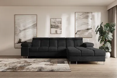 Produktbild von ALTDECOR Ecksofa mit Schlaffunktion und Bettkasten - COMA L - 271x203x79 - Braun Corner Sofa Eckcouch Couch L-Form, links/rechts angeordnet, Schlafcouch Ausziehbar Wohnlandschaft
