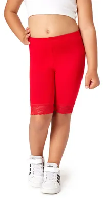 Image de Leggings courts pour fille Merry Style avec dentelle - Leggings pour fille en viscose MS10-434 (rouge, 134)