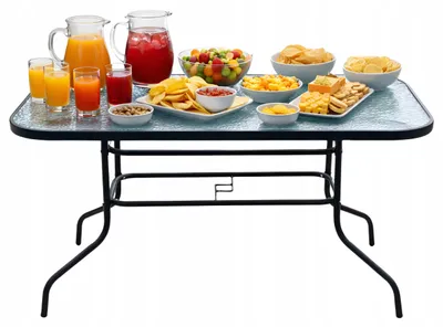 Obrázek produktu pro Ekspand | Zahradní stůl – 120 × 70 cm – stabilní – černý – obdélníkový