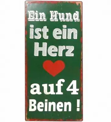 Produktbild von Blechschild - Ein Hund ist ein Herz auf vier Beinen - Vintage Wandschild