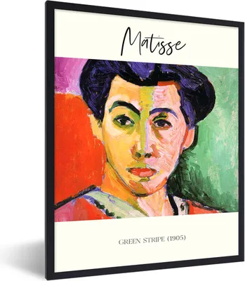 Produktbild von MuchoWow® Gerahmtes Poster Matisse - Grüner Streifen (1905) - Gemälde 30x40 cm - Poster mit Schwarzem Bilderrahmen Wandposter Rahmen Foto Bilder - Wanddeko - Kunstdrucke