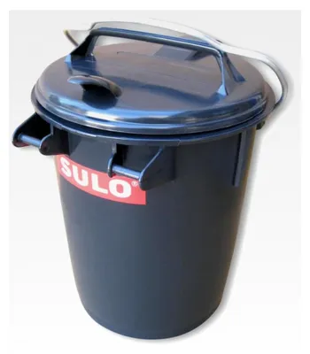Produktbild von Mülleimer mit Verschlussbügel und Tragegriffen, 35L