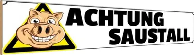 Produktbild von vianmo Holzschild 10x46 cm achtung Saustall Schwein Tier Haustier