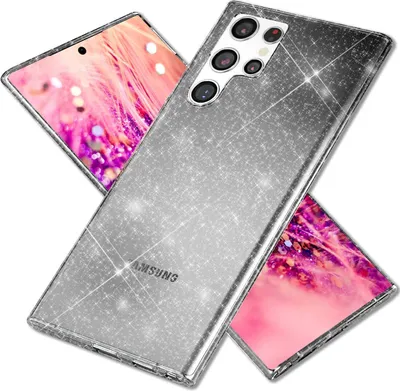 Zdjęcie produktu dla NALIA Glittering Protective Case dla Samsung Galaxy S24 Ultra Case, przezroczyste silikonowe etui na telefon komórkowy z diamentowymi cekinami w kolorze czarnym