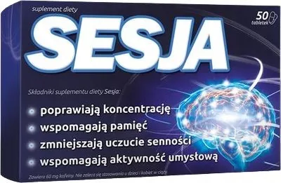 Produktbild von SESSION Gedächtniskonzentration Koffein Gingkoba Biloba Aflofarm 50 Tabletten
