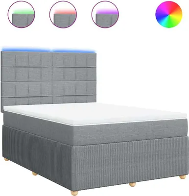 Produktbild von vidaXL Boxspringbett mit Matratze Hellgrau 160x200 cm Stoff