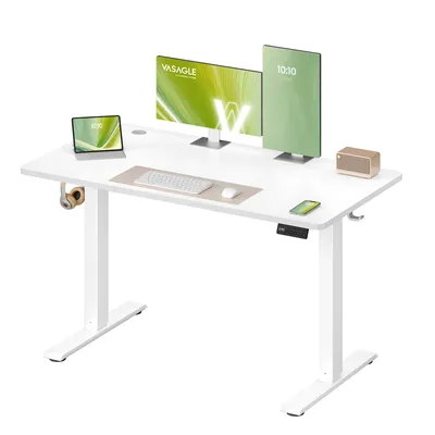 Produktbild von VASAGLE Elektrisch verstellbarer Stehtisch, Memory-Funktion mit 4 Höhen, Schreibtisch für Home Office, 120 x 60 cm, weiß