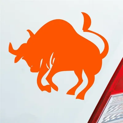 Produktbild von Auto Aufkleber Sternzeichen Stier Bulle Bull PKW Car KFZ Roller 10x9 cm Orange Sticker Heckscheibenaufkleber