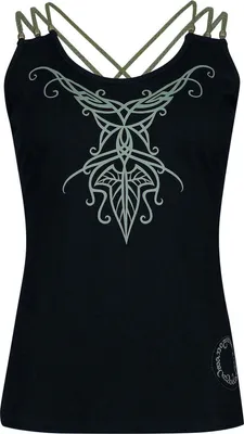 Produktbild von Der Herr der Ringe Top Damen Mirkwood Elven Collection - Elbenblatt schwarz L
