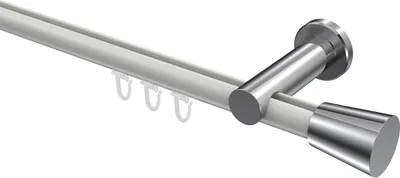 Produktbild von Interdeco Innenlaufstange / Gardinenstange mit Innenlauf Weiß / Chrom, Typ Platon Sitra (Konus), 20 mm Ø 1-läufig, 480 cm