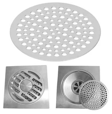 Image de Grille de vidange - Filtre anti-obstruction pour les vidanges de douche et les éviers de cuisine - Crépine en acier inoxydable pour les tuyaux de vidange