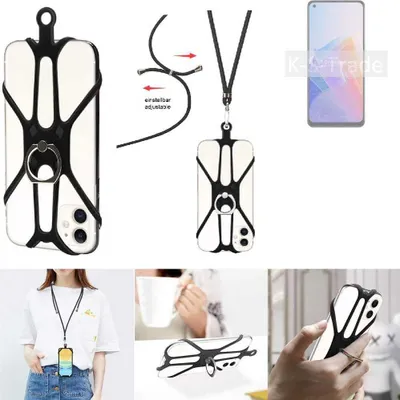 Produktbild von K-S-Trade 3in1 Handykette Handyband Handykordel Halsband Smartphone-Ring Handy-Ring kompatibel mit Oppo Reno7 Lite 5G Fingerhalterung Handyring