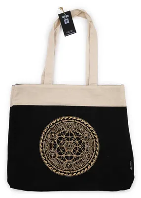 Imagen del producto de Bolso tote extragrande de chocolate lavado a la piedra 14 oz - Chakra de la libertad
