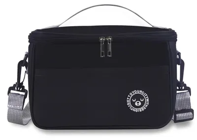 Productafbeelding van Koeltas 12 liter, inklapbaar, geïsoleerde tas voor picknick en reizen, lunchtas met handvat, waterafstotend, zwart, 29x19x22 cm