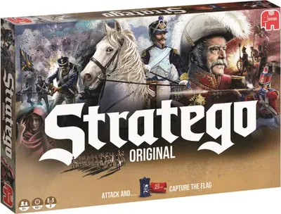Produktbild von Jumbo Spiele Stratego Original Brettspiel für 2 Spieler ab 8 Jahren, vorbedruckte Original-Spielsteine, Mehrfarbig, Karton Kunststoff, Deutsch, Englisch, Französisch, Niederländisch, Breite 60mm, Tiefe 400mm, Höhe 60mm