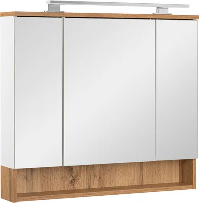 Zdjęcie produktu dla Szafka łazienkowa lustrzana wisząca z lustrem biała wotan 80 cm lampka led