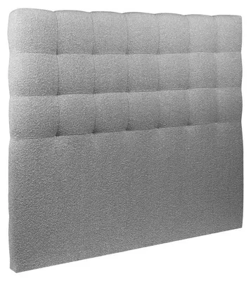 Produktbild von Kopfteil gepolstert - Gesteppt – grauer Bouclé-Stoff - 135 cm