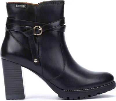 Produktbild von Pikolinos Damen Stiefelette Leder Bootie Blockabsatz Riemen Connelly W7M-8806, Größe:38 EU, Farbe:Schwarz