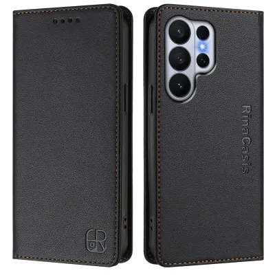 Produktbild von Lederhülle für Samsung Galaxy S26 Ultra Hülle Flip Brieftasche Kartenfächern Ständer Schutzhülle Schwarz