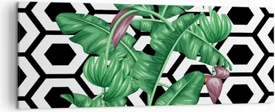 Produktbild von Bild auf Leinwand - Leinwandbild - Blatt Pflanze Blume - 140x50cm - Wand Bild - Wanddeko - Leinwanddruck - Bilder - Kunstdruck - Wanddekoration - Leinwand bilder - Wandkunst - AB140x50-3798