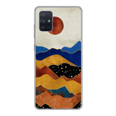Produktbild von MuchoWow® Handyhülle Schutzhülle Hülle für Samsung Galaxy A71 Gold - Bronze - Blau Silikon Softcase Handy Hülle - Kartenbesitzer