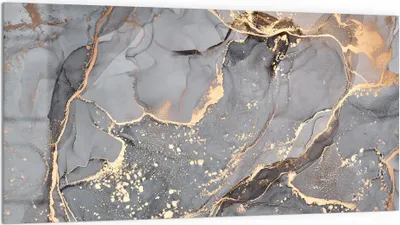 Produktbild von DEQORI Küchenrückwand Glas 100x50 cm 'Elegantes Marmormuster' Spritzschutz Bad Rückwand