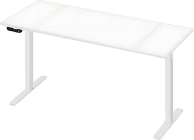 Produktbild von Happiq Elektrischr höhenverstellbarer Schreibtisch – Ergonomisches Homeoffice- und Bürotisch mit USB-Ladeanschluss und Speicherfunktion – 140x60 cm, Weiß
