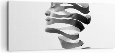 Produktbild von Bild auf Leinwand - Leinwandbild - Einteilig - Frau Surrealismus Monochrom - 100x40cm - Wand Bild - Wanddeko - Wandbilder - Leinwanddruck - Bilder - Wanddekoration - Leinwand bilder - AB100x40-4430
