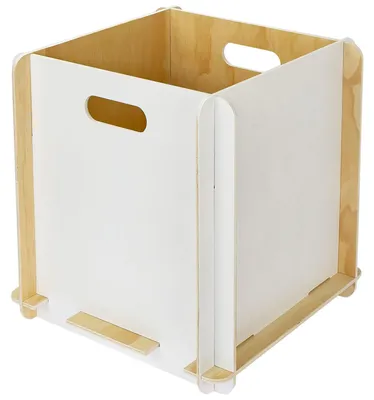 Zusammensteckbare Holzbox 32 cm Weiß Aufbewahrungsbox passend für Kallax und Expedit