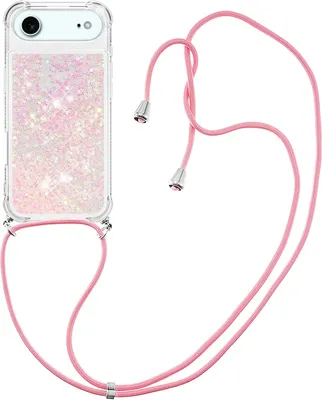 Produktbild von iPhone Air Hülle - Coverup Liquid Glitzer Back Cover mit Handykette - Pink