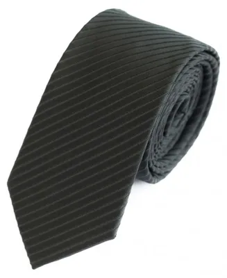 Produktbild von Fabio Farini - 1 Stück dunkle Herren Schlips - Schwarze Krawatten in 6cm Breite Schmal (6cm), Schwarz gestreift
