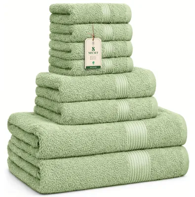 Productafbeelding van Handdoek Badhanddoek Washandje Set - 8 stuks - 100% katoen - Zand