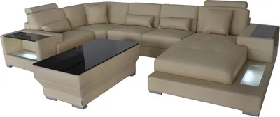 Zdjęcie produktu dla Skórzana sofa do salonu nowoczesny narożnik w kształcie litery U G8023