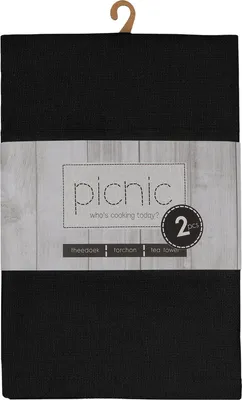 Produktbild von 8er Set Geschirrtücher Picnic "Richmond Licorice" - 100% Baumwolle - Grubentücher - Schwarz - 50 x 70 cm