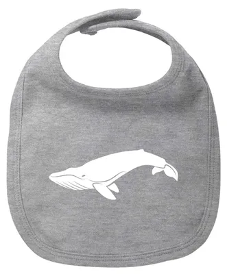 Produktbild von Huuraa Baby Lätzchen Wal Silhouette Heather Grey Klettverschluss Baumwolle Latz Geschenkidee