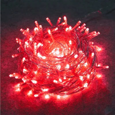 Produktbild von 10M 100LEDs, 8 Lichtmodi, IP44 Wasserdichte LED Weihnachten Lichterkette, Garten Streifen Licht, Innendeko Licht, Party Beleuchtung, Rot