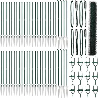 Immagine prodotto di vidaXL Recinzione esagonale con pali, 100 x 1,4 m, colore verde