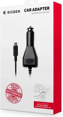 Immagine prodotto di BigBen Connected, caricatore per auto leggero per Nintendo Switch da 2,4A con cavo USB-C integrato, nero
