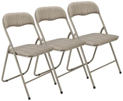 Productafbeelding van Set van 3 Inklapbare Vouwstoelen met Fluwelen Bekleding