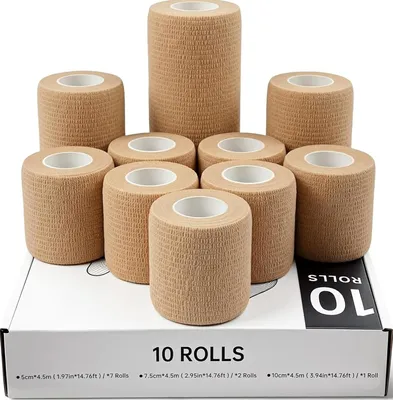 Produktbild von Selbstklebebinde Kohäsiv 10 Rollen Elastisch Atmungsaktiv