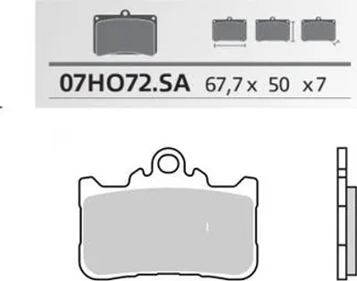 Image de BREMBO Plaquettes de frein Sinter 07HO72SA