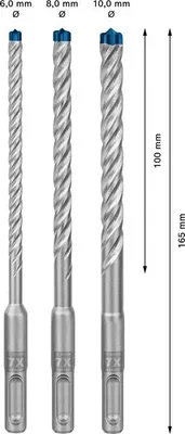 Produktbild von EXPERT SDS plus-7X Hammerbohrer-Set, 6/8/10x100x165 mm, 3-tlg.