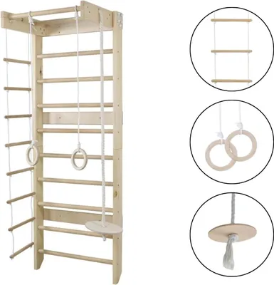 Produktbild von Sprossenwand aus Holz für Kinder Skandi-Turnleiter
