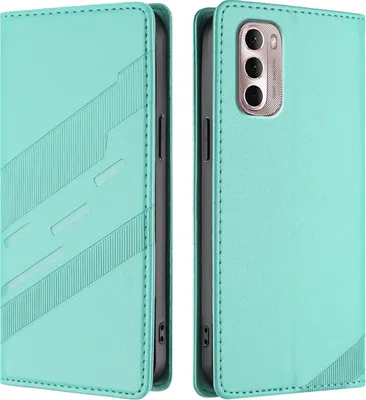 Produktbild von Hülle für Motorola Moto G Stylus 4G 2022, Kunstleder Brieftaschen Handyhülle mit Kartenfach und Standfunktion Türkis