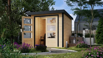 Produktbild von Karibu Gartenhaus Hybridhaus Metall Jupiter 2 naturbelassen 209x213x208,5 cm